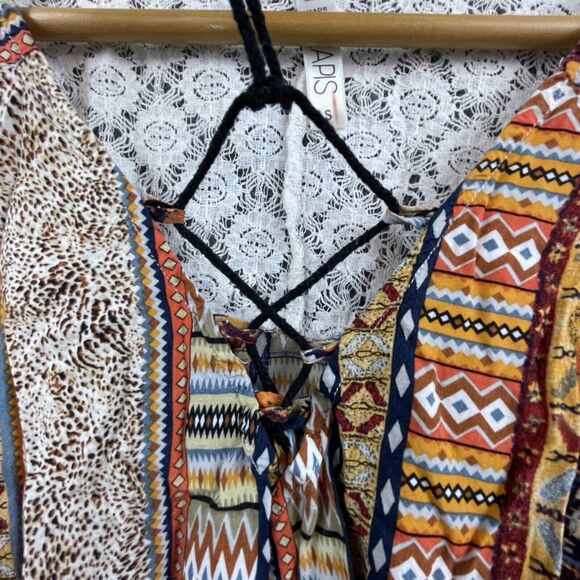 Lapis Blouse Womens Small Boho Cropped Lace Oversized Crochet Lightweight Hippie - Picture 3 of 8